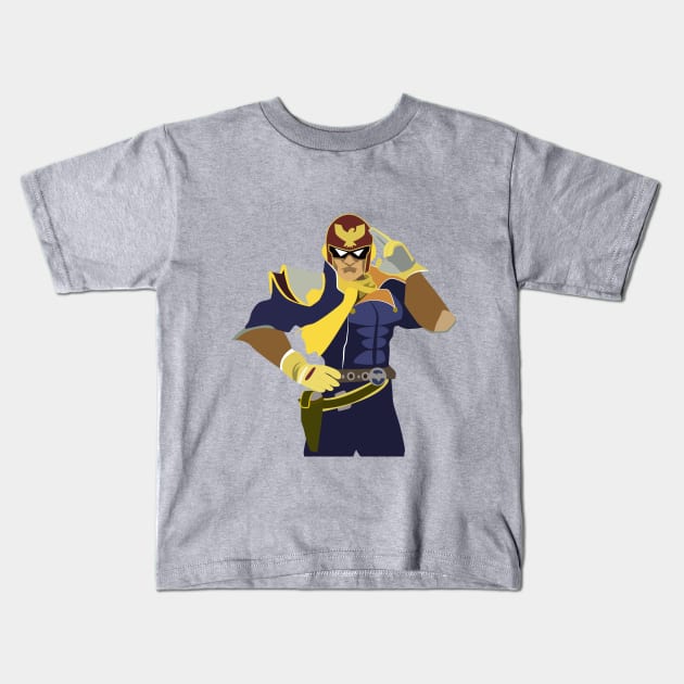 Captain Falcon Salute Kids T-Shirt by chrispocetti